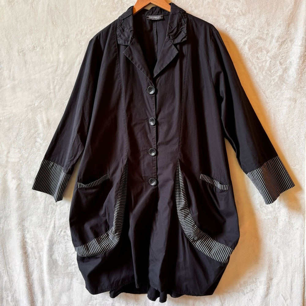 Transparente Drape Oversized Black Jacket With Po… - image 2